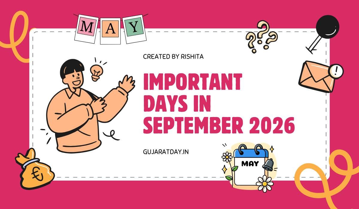 સપ્ટેમ્બર મહિના ના મહત્વપૂર્ણ દિવસો 2026 | Important Days In September