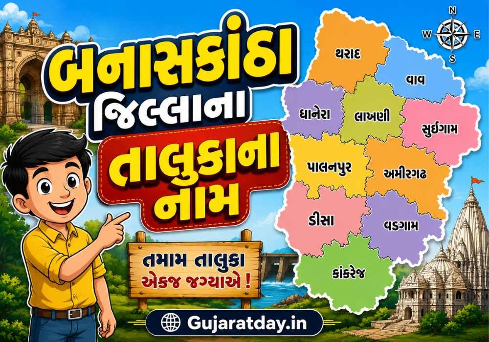 બનાસકાંઠા જિલ્લાના તાલુકાના નામ Banaskantha District Taluka Name